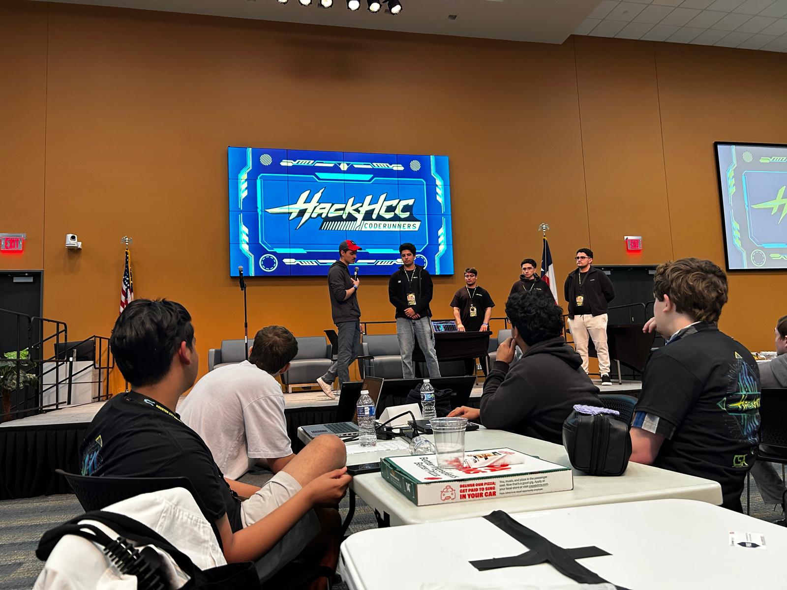 HackHCC CodeRunners presentation stage